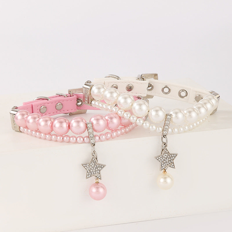 Luxury Pearl Pet Collar and Leash Set – Elegant & Lightweight