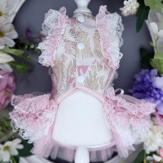 Handmade Romantic Puppy Gown Pink Lace - Purrfect Pet Kingdom