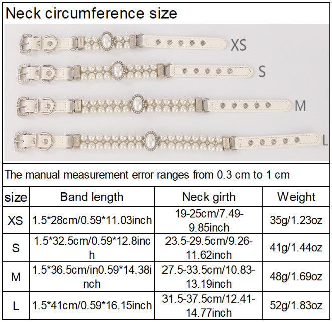 Pet Luxury Pearl Dog & Cat Collar