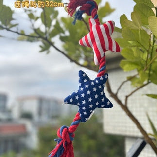 Dog toy rope USA stars