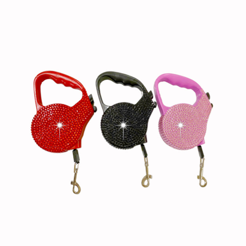 Bling Retractable Dog Leash – 16.4 feet Sparkly Crystal Lead