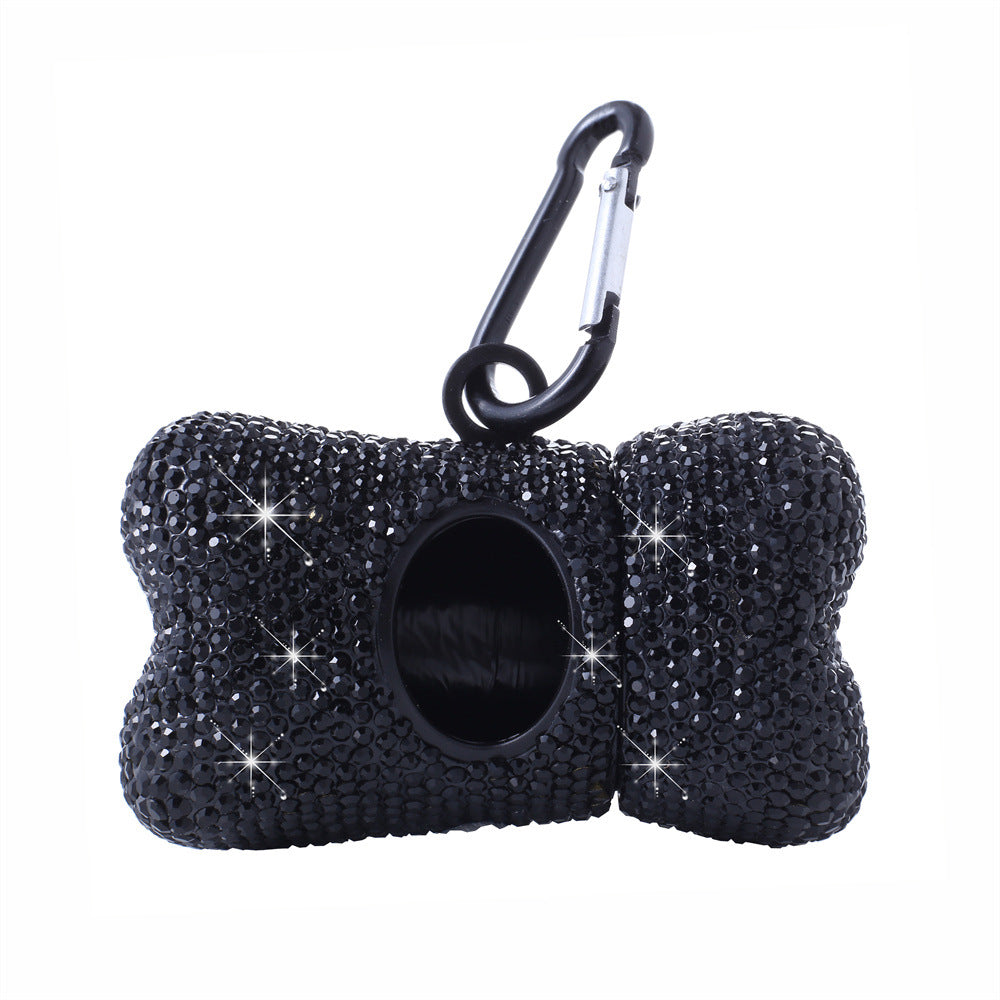 Bling Dog Poop Bag Holder – Crystal Bone Dispenser