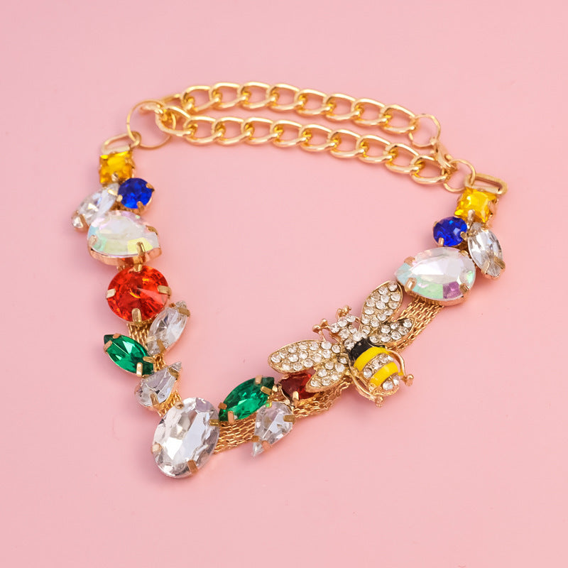 Dog Necklace Gem – Adjustable Gold Chain