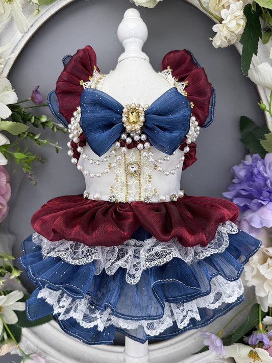 Handmade Luxury Dog Dress Royal Style Lace Tutu