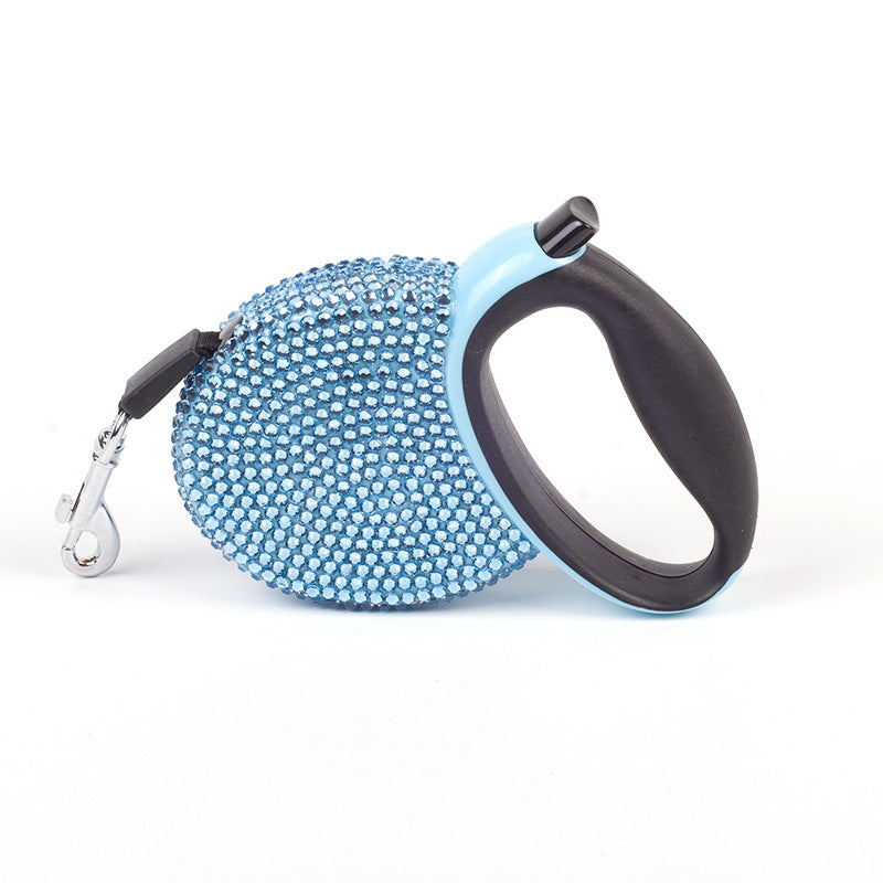 Bling Retractable Dog Leash – 9.8feet Crystal Design