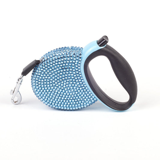 Bling Retractable Dog Leash – 9.8feet Crystal Design