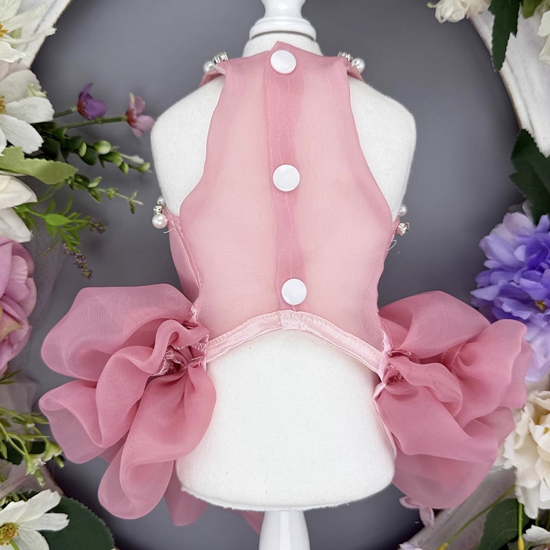 Pet Dress Pearl Diamond Crown 2 Colors