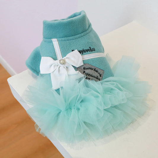 Elegant Tutu Dog Dress Tif**** Blue