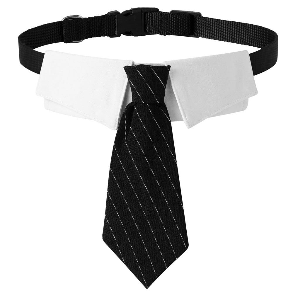Dog collar tie black stripe