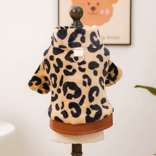 Leopard Plush Dog jacket