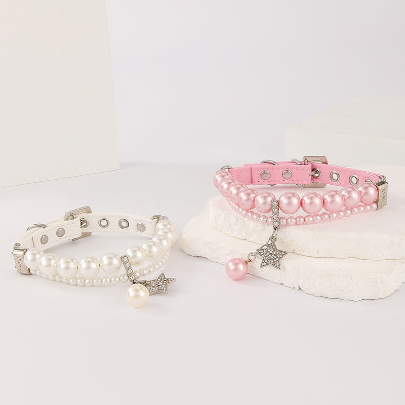 Luxury Pearl Pet Collar and Leash Set – Elegant & Lightweight