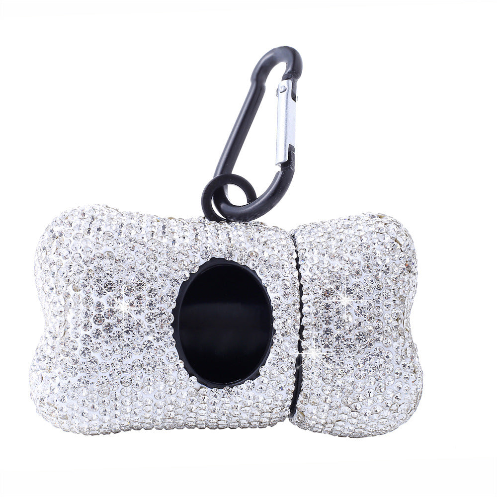 Bling Dog Poop Bag Holder – Crystal Bone Dispenser