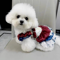 Handmade Luxury Dog Dress Royal Style Lace Tutu