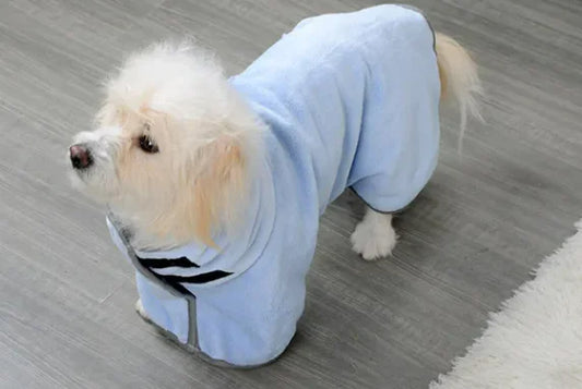 Microfiber Absorbent Pet Drying Bathrobe Towel - Ameraeon - Blue - Extra Small - NF5YI6U