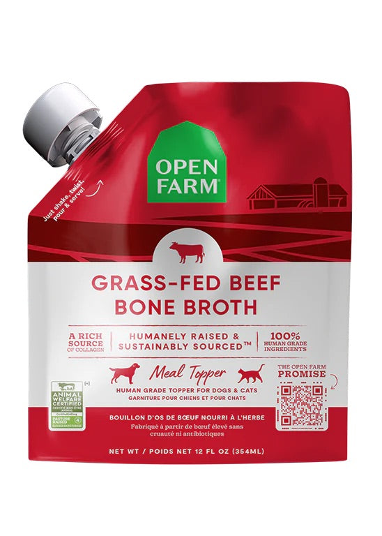 Open Farm Beef Bone Broth For Dogs & Cats (12oz) - Bone Broth - The Family Pet