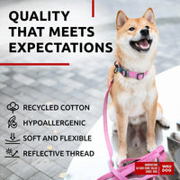 Reflective Cotton Dog Collar Eco Friendly Alt to Nylon