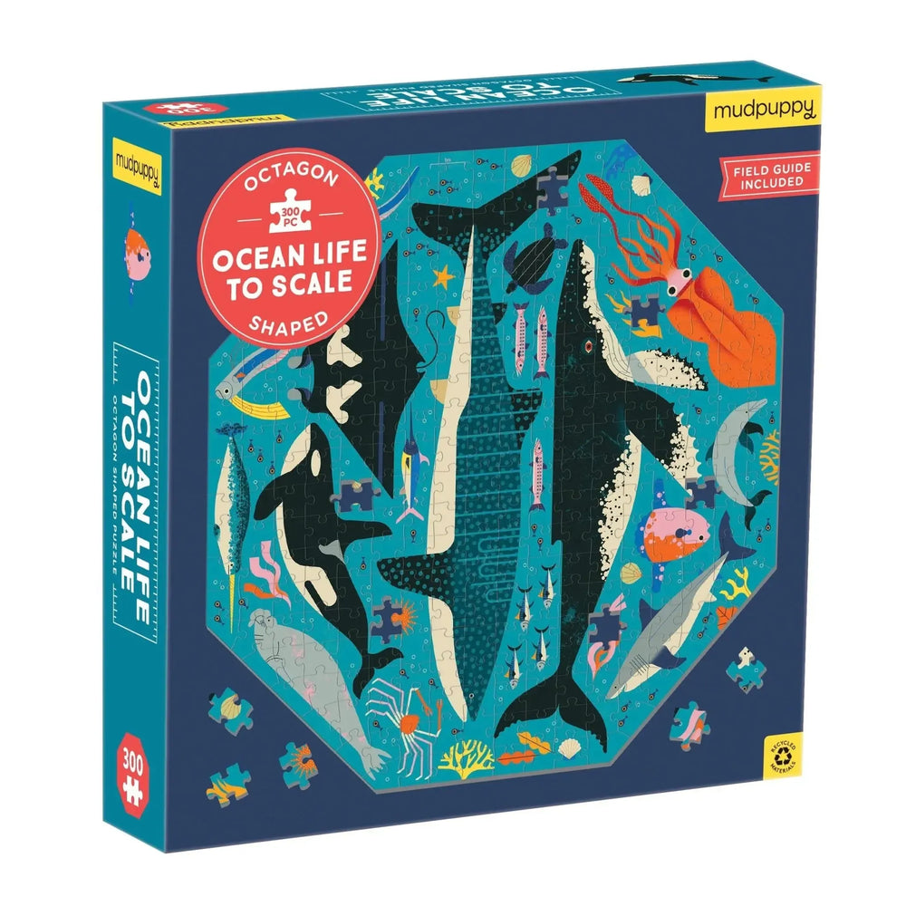 Ocean Life to Scale 300 Piece Octagon Jigsaw Puzzle Mudpuppy