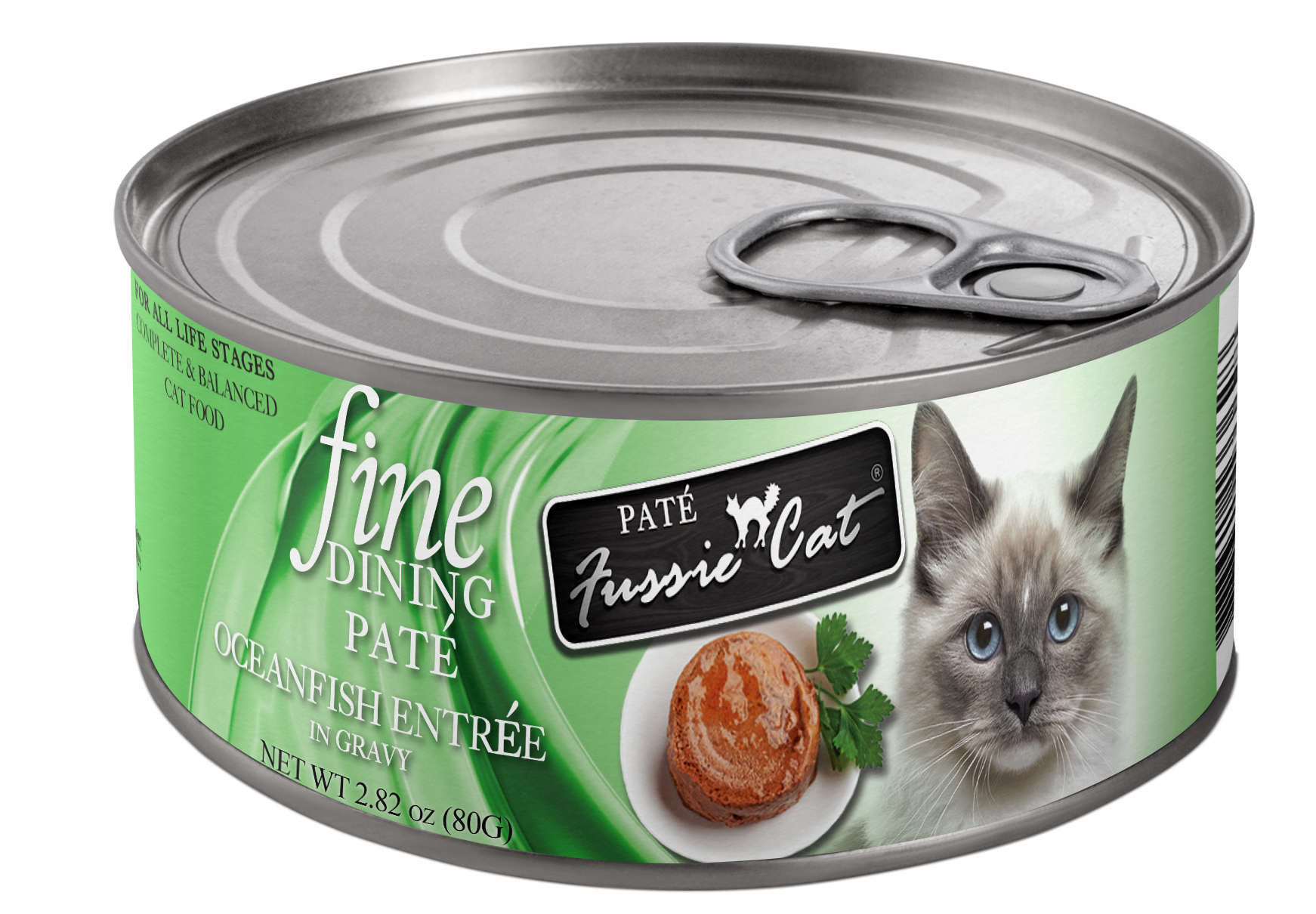 Fussie Cat Fine Dining - Pate - Oceanfish Entree in gravy (2.82oz) - Fussie Cat Wet Cat Food - The Family Pet