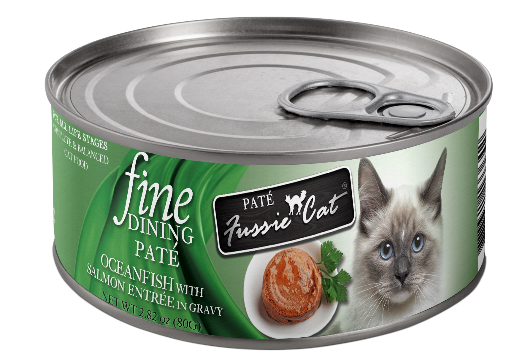 Fussie Cat Fine Dining - Pate - Oceanfish with Salmon Entree in gravy (2.82oz) - Fussie Cat Wet Cat Food - The Family Pet
