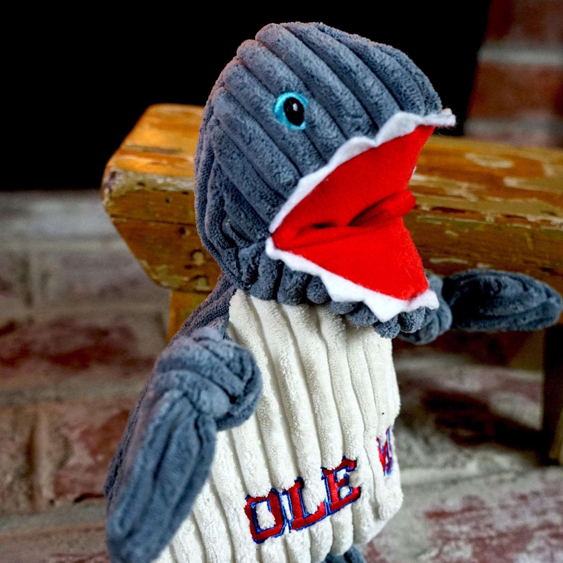Dog Toy NCAA Ole Miss of Mississippi Tony Land Shark Essenti - size and texture image for dog toy
