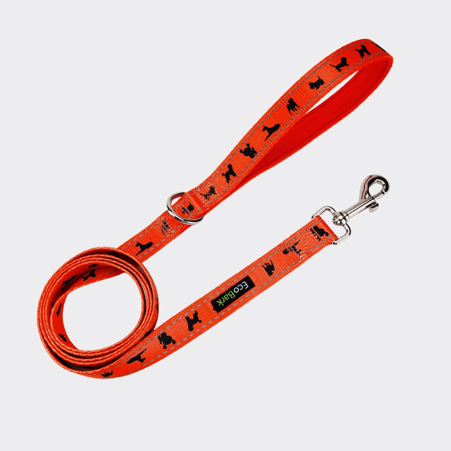 Dog Leash EcoBark Safety Orange Leash- Padded Comfort Grip - gallery product image for dog leash
