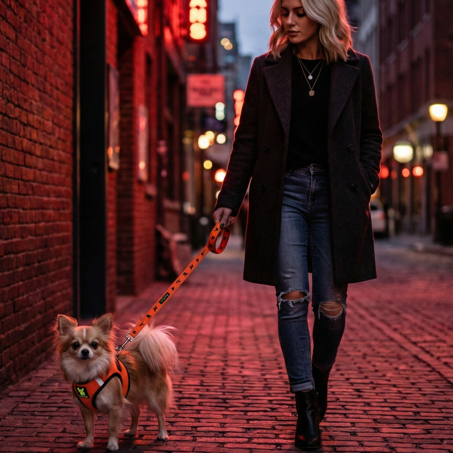 Dog Leash EcoBark Safety Orange Leash- Padded Comfort Grip - gallery product image for dog leash