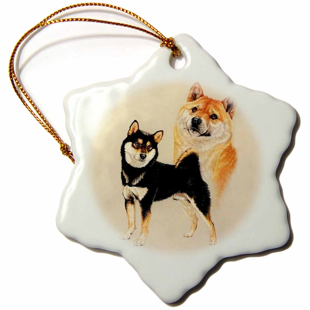 3dRose Dogs Shiba Inu - Shiba Inu - Ornaments (ORN_1022)