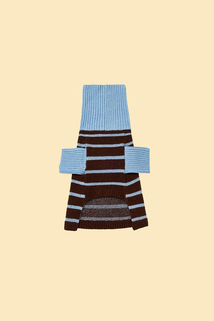 Dog Sweater Bluebell Stripes Two-Tone Turtleneck 🧶