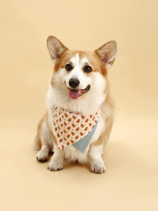 Gingerbread Man Joy Handmade Bandana - BarkBarkBaby