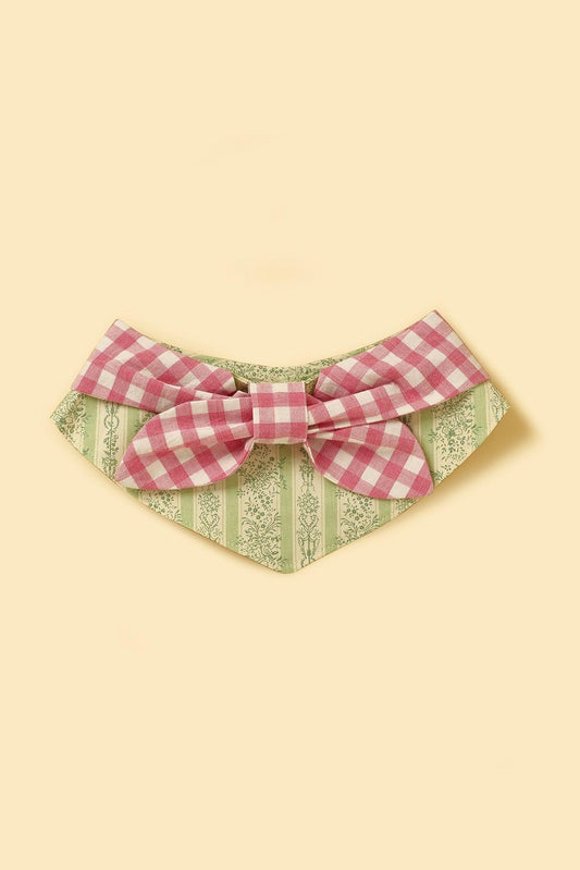 Picnic Bliss Floral Gingham Print Bandana - Dog Bandana - BarkBarkBaby - 2XS (8 - 9.5‘’) - sku - 42871765598347