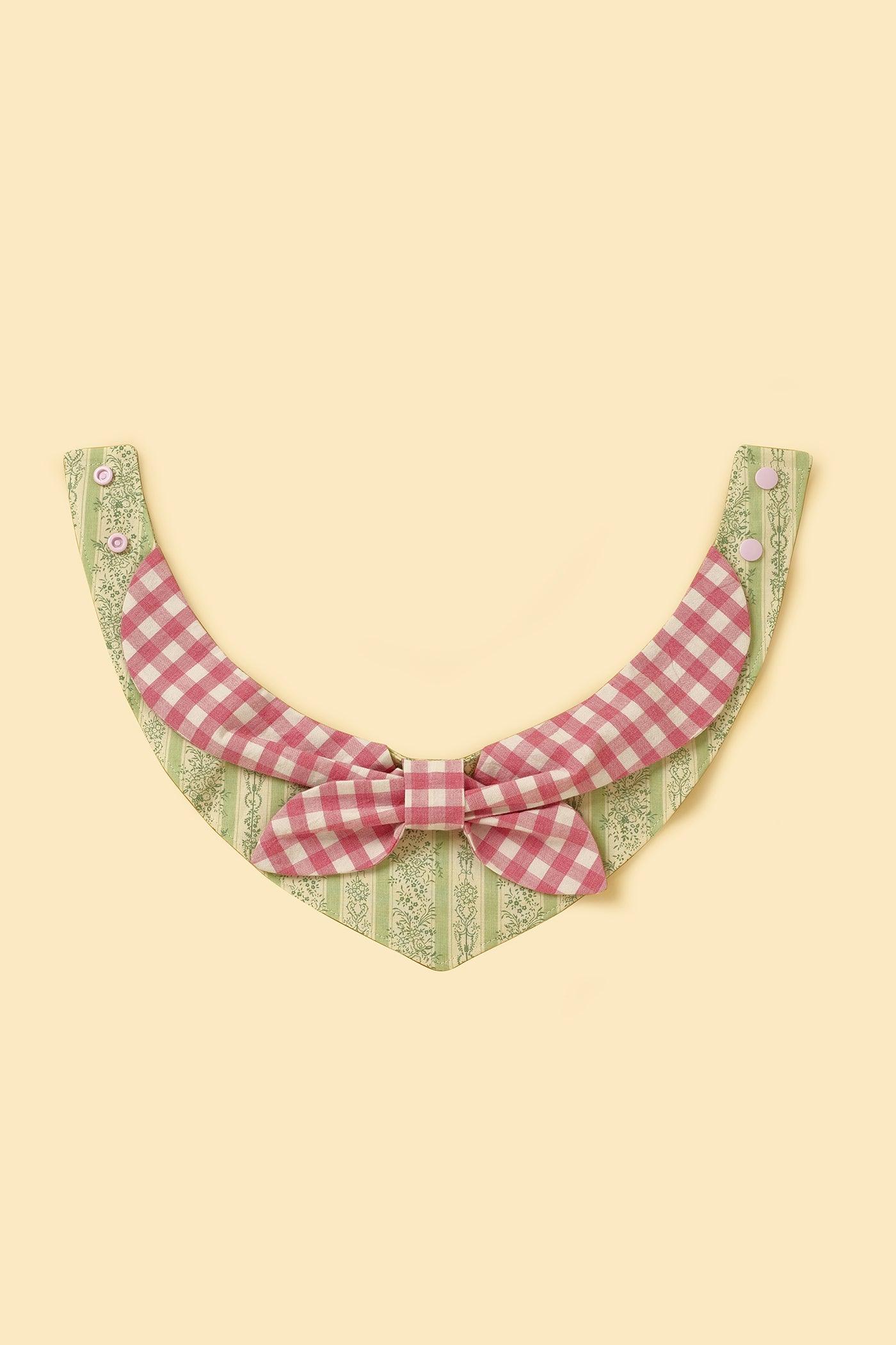 Picnic Bliss Floral Gingham Print Bandana - Dog Bandana - BarkBarkBaby