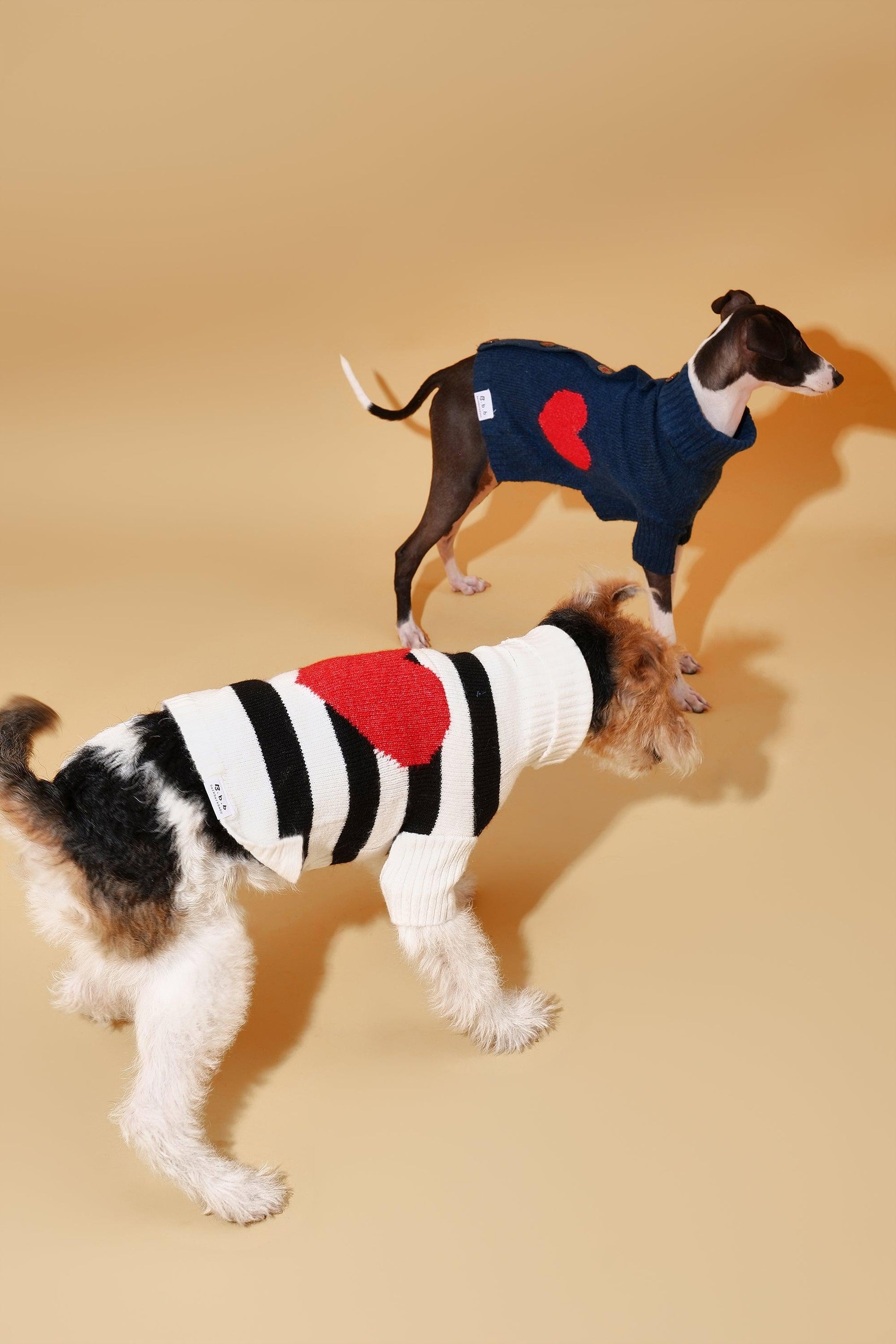 Heart to Heart Button - Up Cardigan Sweater - Dog Sweater - BarkBarkBaby