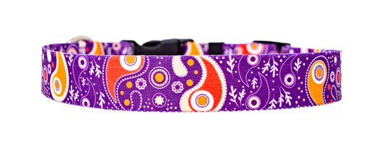 Pastel Retro Paisley Dog Collar