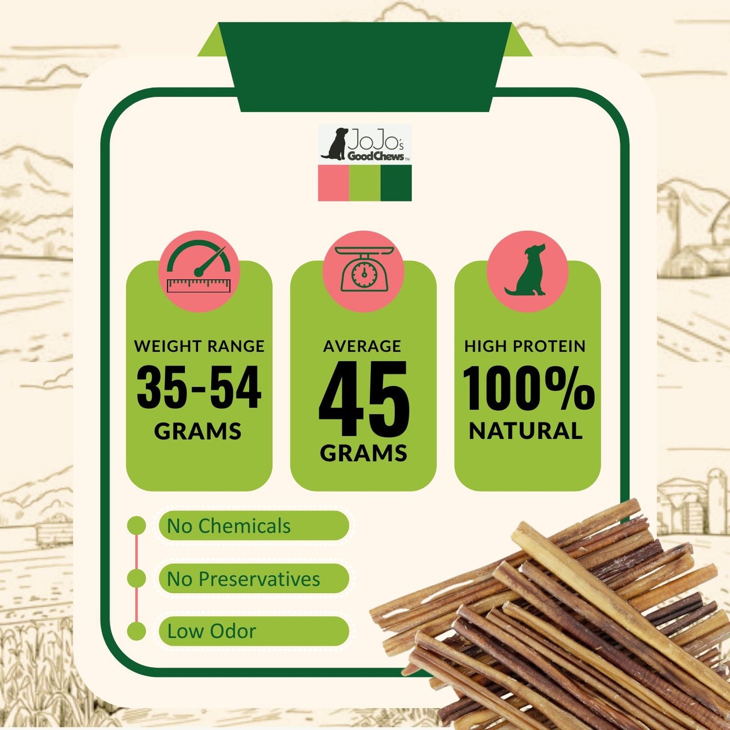 All-Natural Beef Bully Stick Dog Treats ? Nutrient-Rich, and