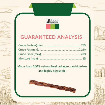 Braided Collagen Sticks Dog Chews 12 Inch 4 Pack 🦴