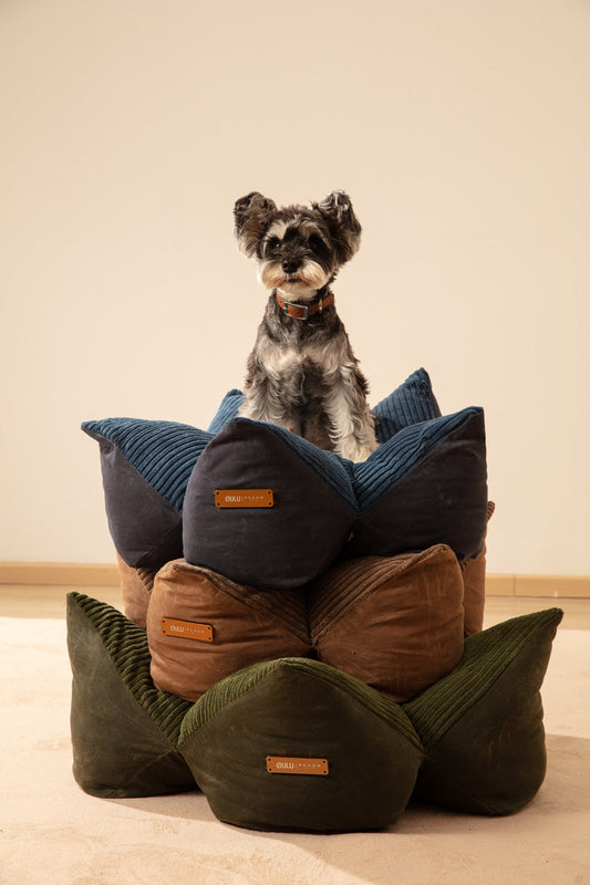 OULU X PEHOM - CUDDLE PET PILLOW BED- Navy Blue / Olive