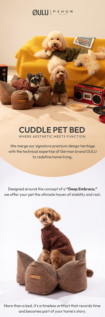 OULU X PEHOM - CUDDLE PET PILLOW BED- Navy Blue / Olive