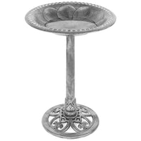 Outdoor Weather Resistant Polyresin Bird Bath in Rustic Aged
