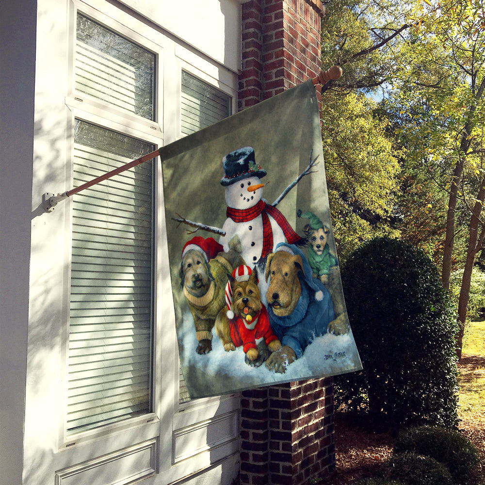 Gather your Friends Snowman with Dogs Flag Canvas House Size PJC1010CHF