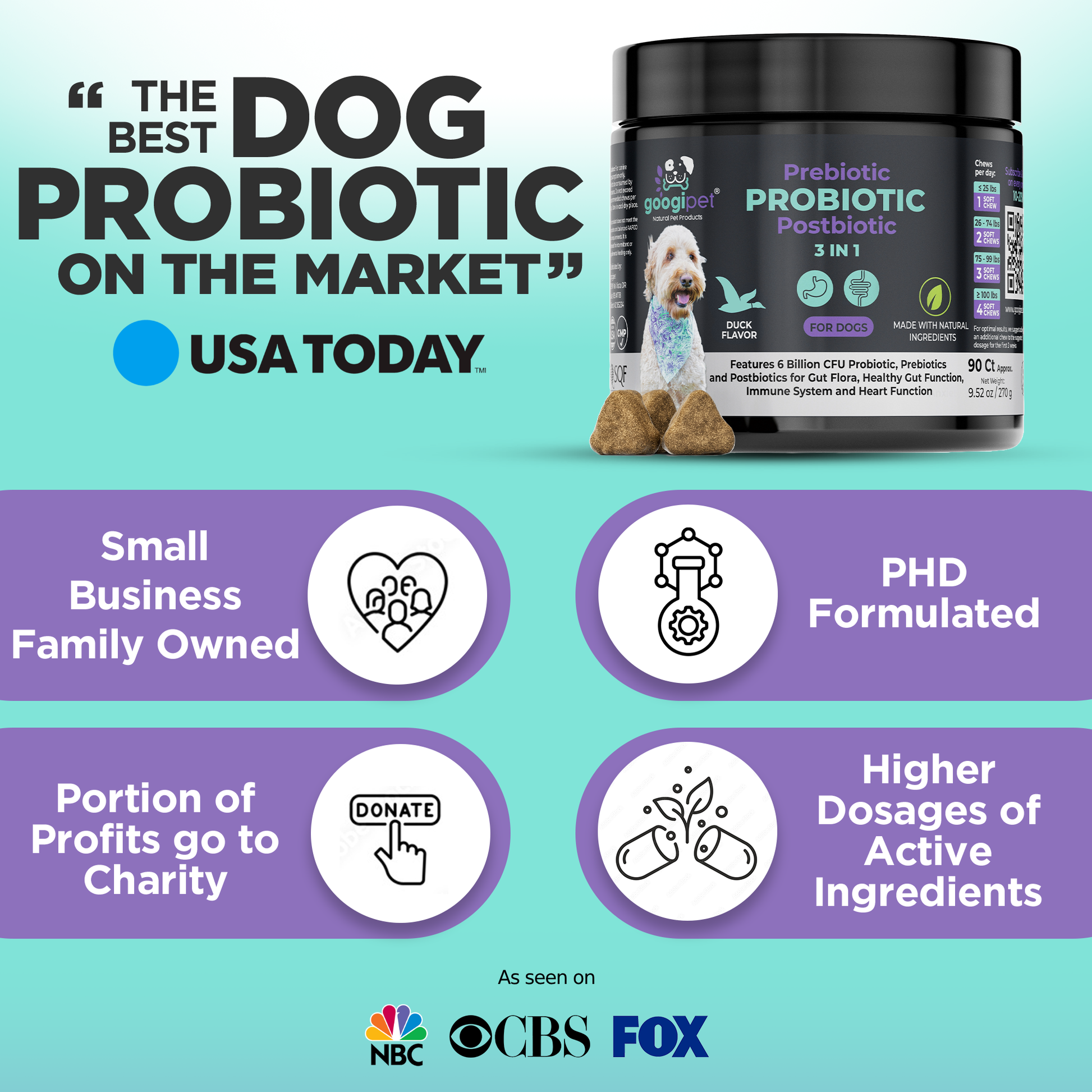 3 in 1 Probiotic Chews for Dogs - Dog Supplies - Googipet
