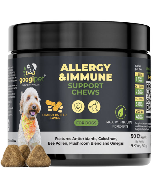 Allergy & Immune Support Chews for Dogs (Peanut Butter Flavor) - Pet Vitamins & Supplements - Googipet