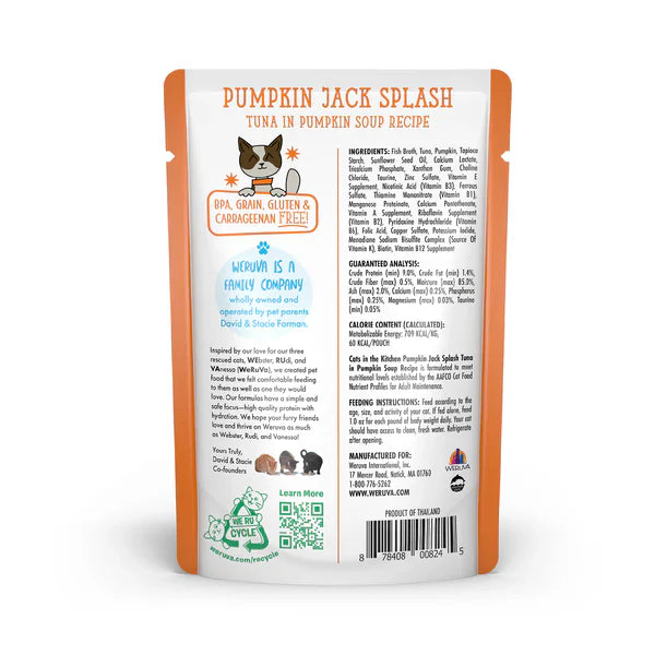 Cats in the Kitchen Pumpkin Jack Splash Tuna in Pumpkin Soup (3oz) - Wet Cat Food - The Family Pet