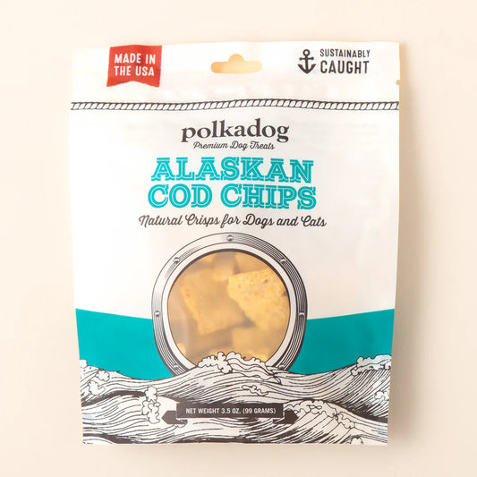 Dog Treats Alaskan Cod Chips 3.5 Oz Wild Caught 🐟
