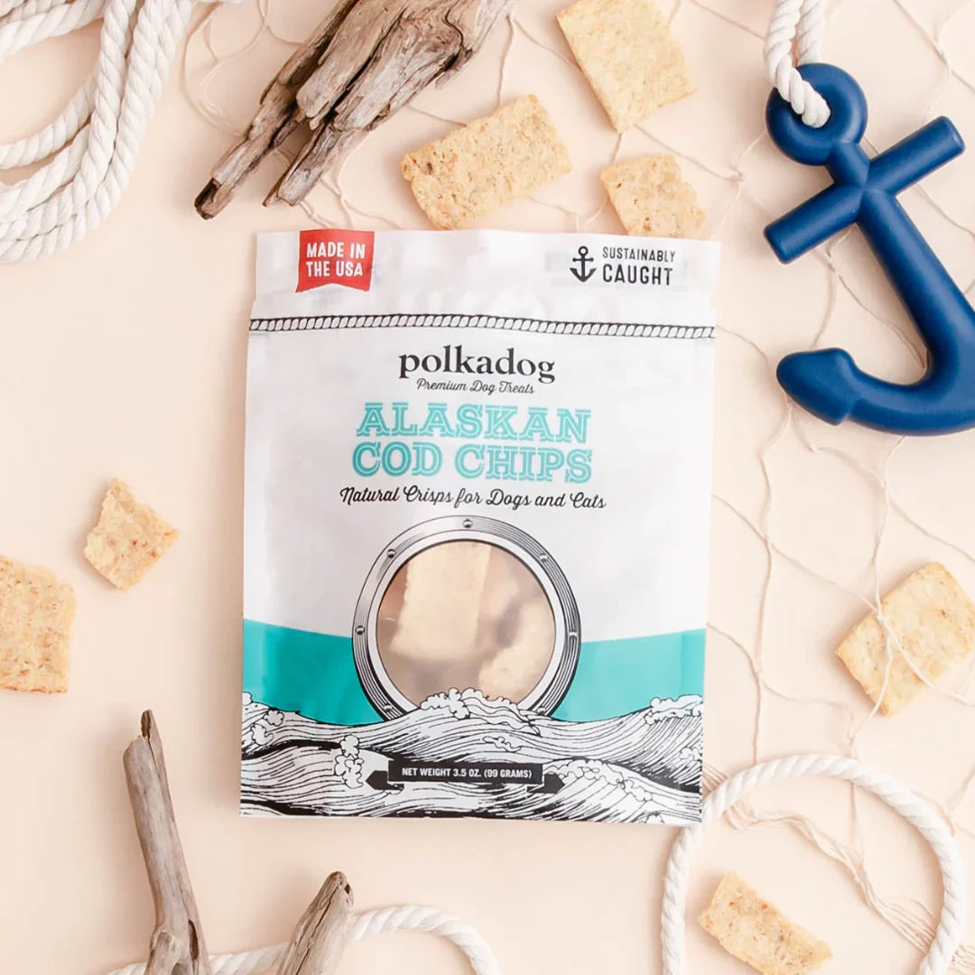 Dog Treats Alaskan Cod Chips 3.5 Oz Wild Caught 🐟