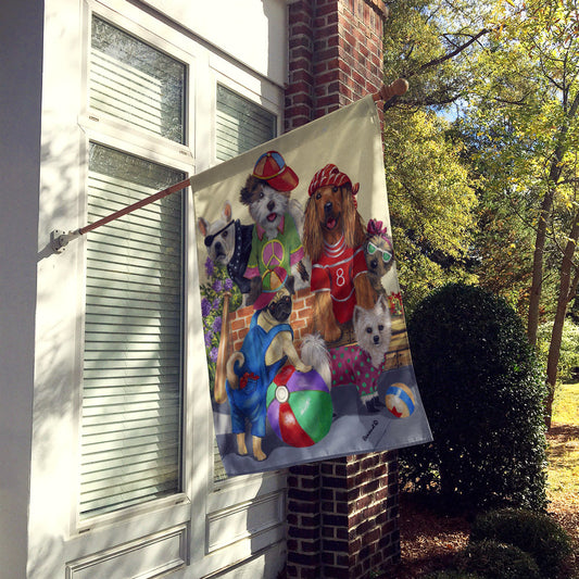 Dogs Mutli-Breed Neighborhood Flag Canvas House Size PPP3115CHF