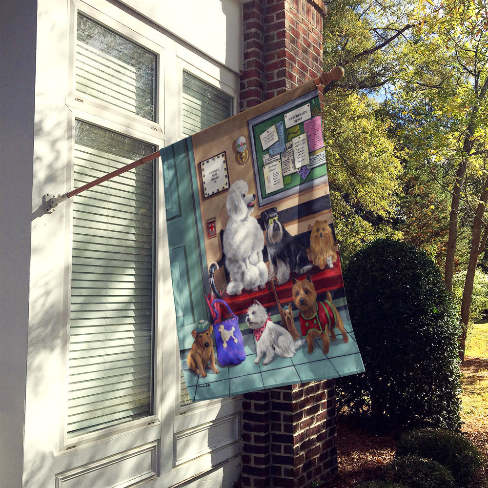 Dogs Vet Visit Flag Canvas House Size PPP3196CHF