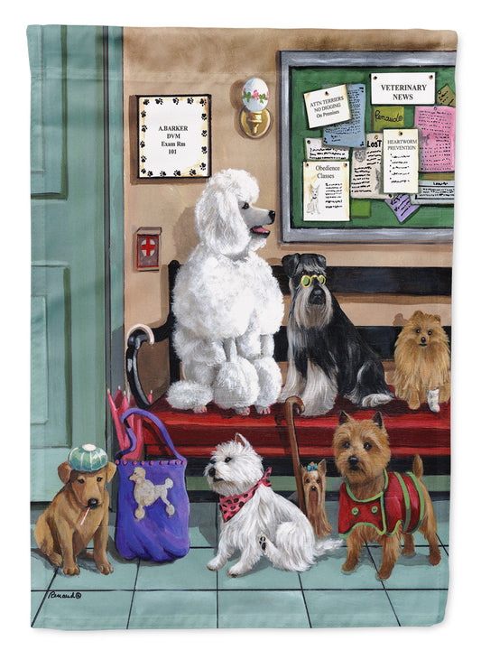 Dogs Vet Visit Flag Canvas House Size PPP3196CHF