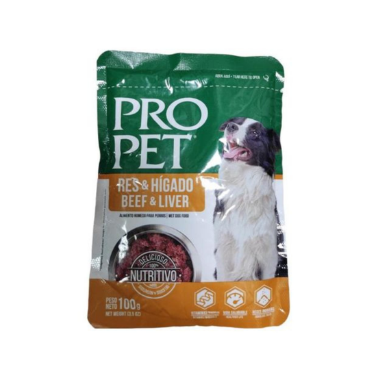 Wet Dog Food Beef Liver Pouch 3.5oz Pro Pet 🥫