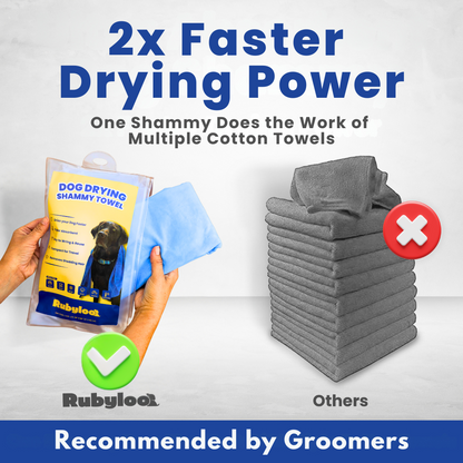 Purrfect Pet Kingdom Dog Drying Shammy Towel (1 Pack (34" x 26") - Premium Dog Bathing Towel