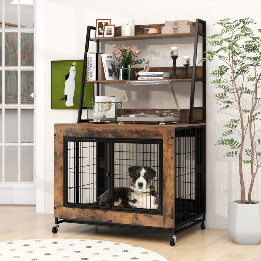 Industrial Dog Kennel Dog Crate Furniture with Storage
